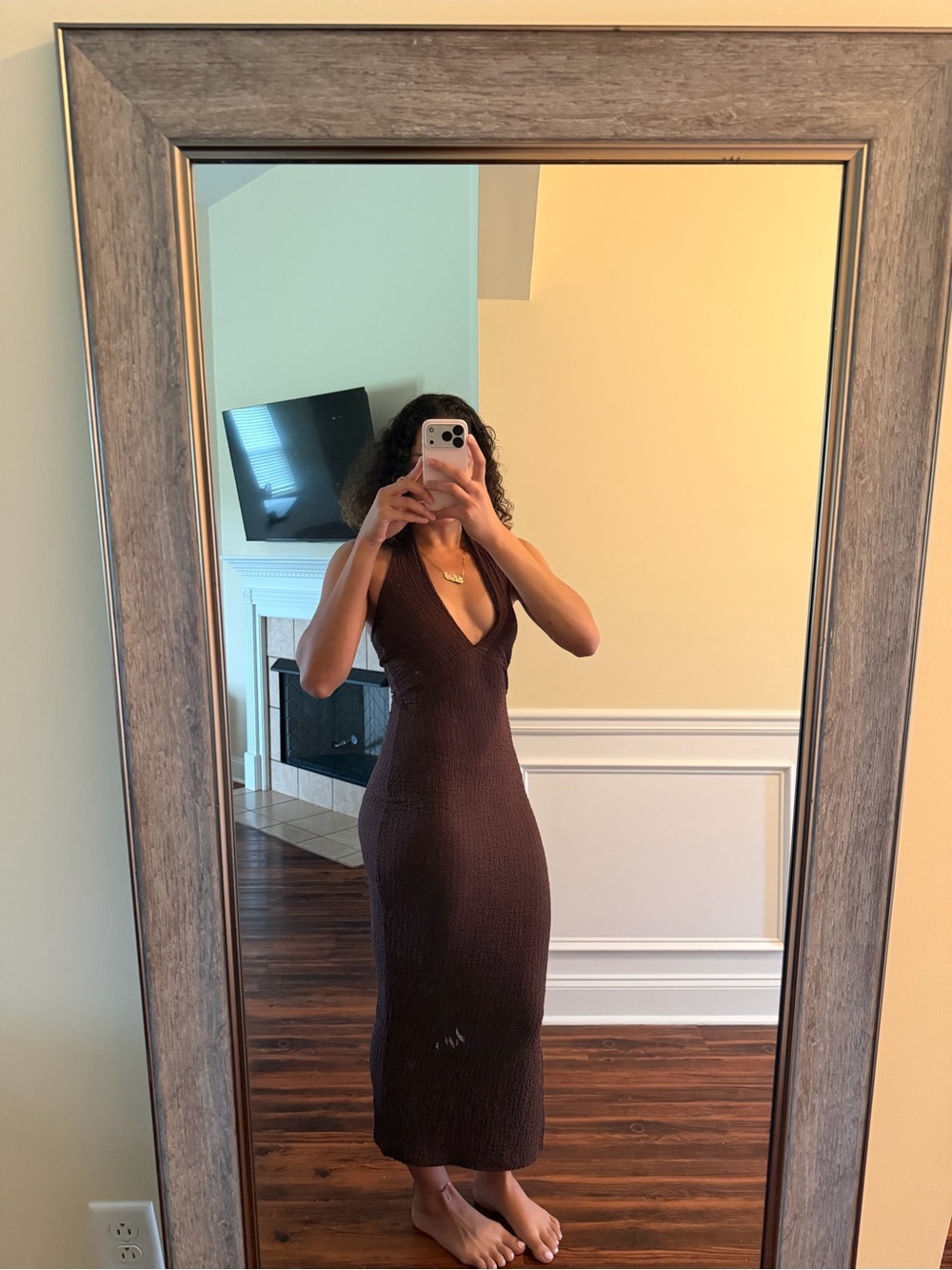 See You Monday Sleeveless V-Neck Ribbed Dress